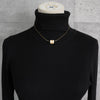 Hermes Cage d'Ache H Cube Necklace GP Gold/Ivory with Box