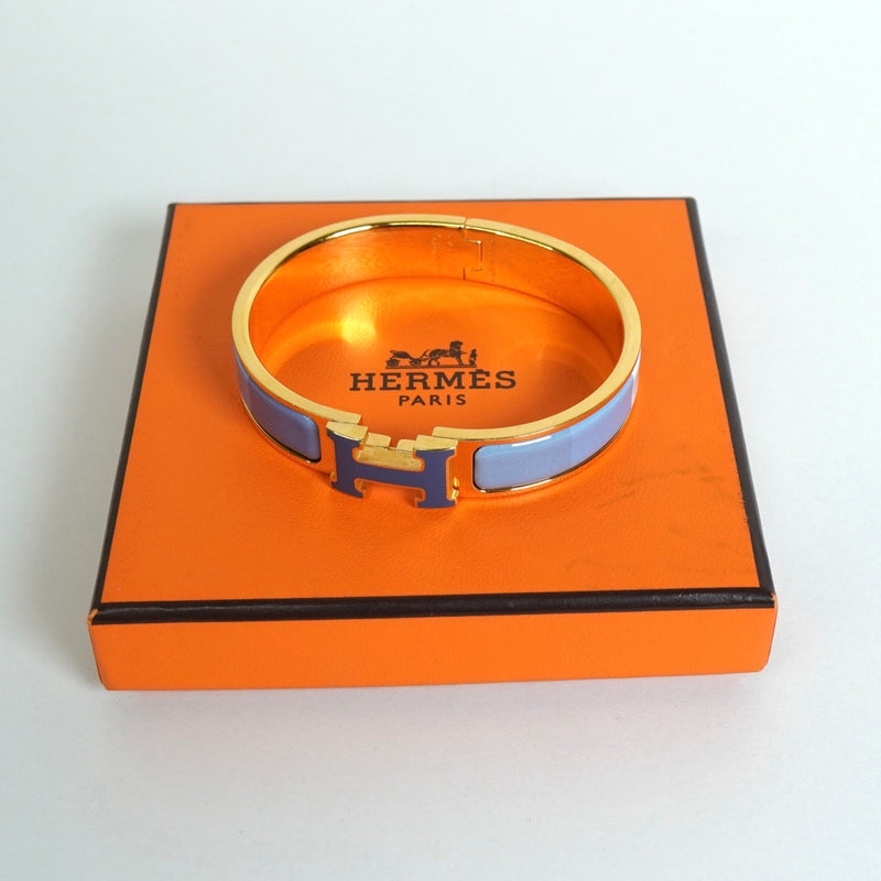 エルメス クリックH ST バングル GP / ブルー 箱付き