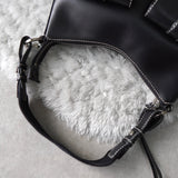 Half Moon Leather One Shoulder Bag - NEWSED