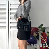 Half Moon Leather One Shoulder Bag - NEWSED