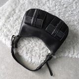 Half Moon Leather One Shoulder Bag - NEWSED