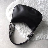 Half Moon Leather One Shoulder Bag - NEWSED