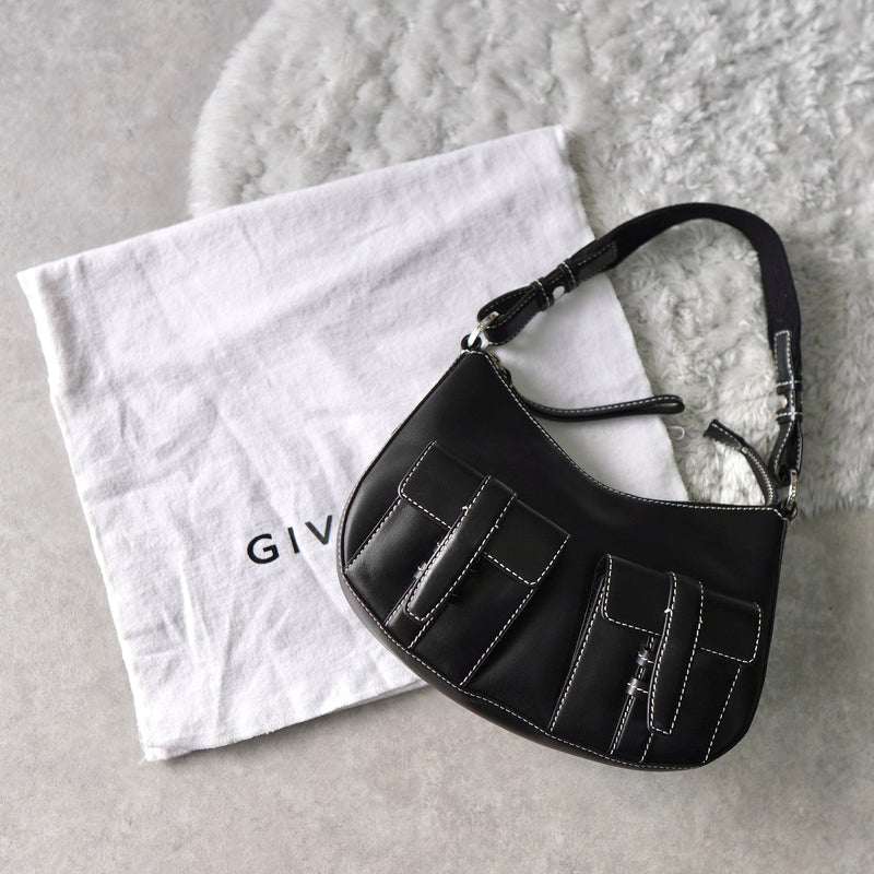 Half Moon Leather One Shoulder Bag - NEWSED