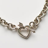 Heart × Arrow Silver Anchor Necklace - NEWSED