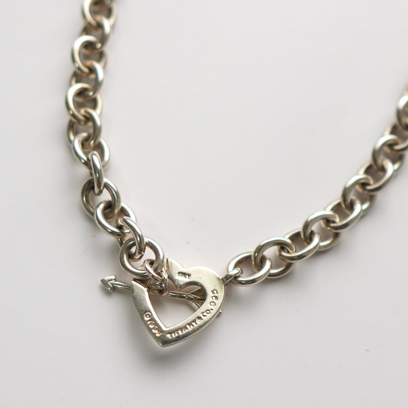 Heart × Arrow Silver Anchor Necklace - NEWSED