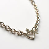 Heart × Arrow Silver Anchor Necklace - NEWSED