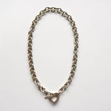 Heart × Arrow Silver Anchor Necklace - NEWSED