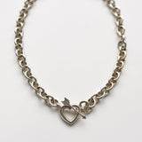 Heart × Arrow Silver Anchor Necklace - NEWSED