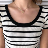 Heart Motif Gold Necklace - NEWSED
