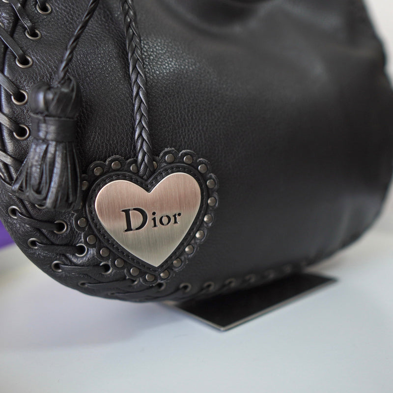 Heart Motif Logo Strap Leather One Shoulder Bag - NEWSED