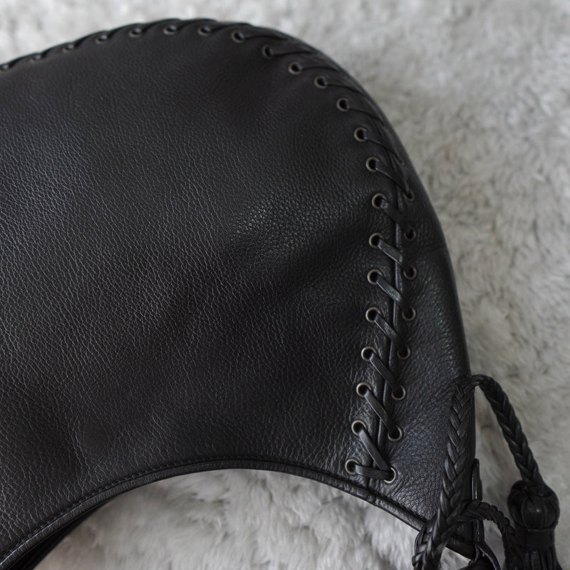 Heart Motif Logo Strap Leather One Shoulder Bag - NEWSED