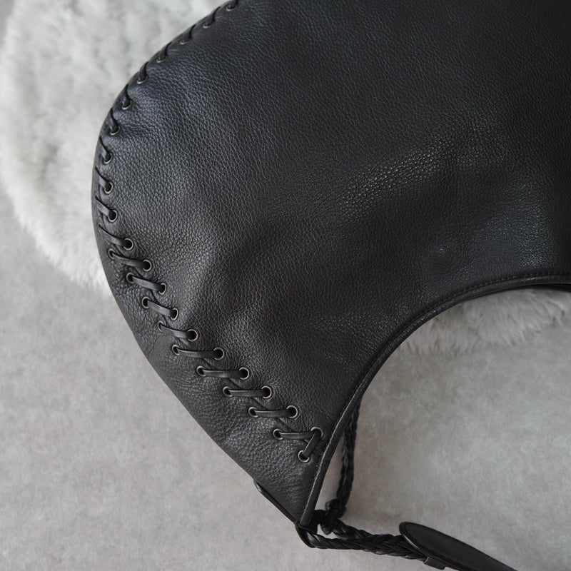 Heart Motif Logo Strap Leather One Shoulder Bag - NEWSED