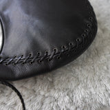 Heart Motif Logo Strap Leather One Shoulder Bag - NEWSED