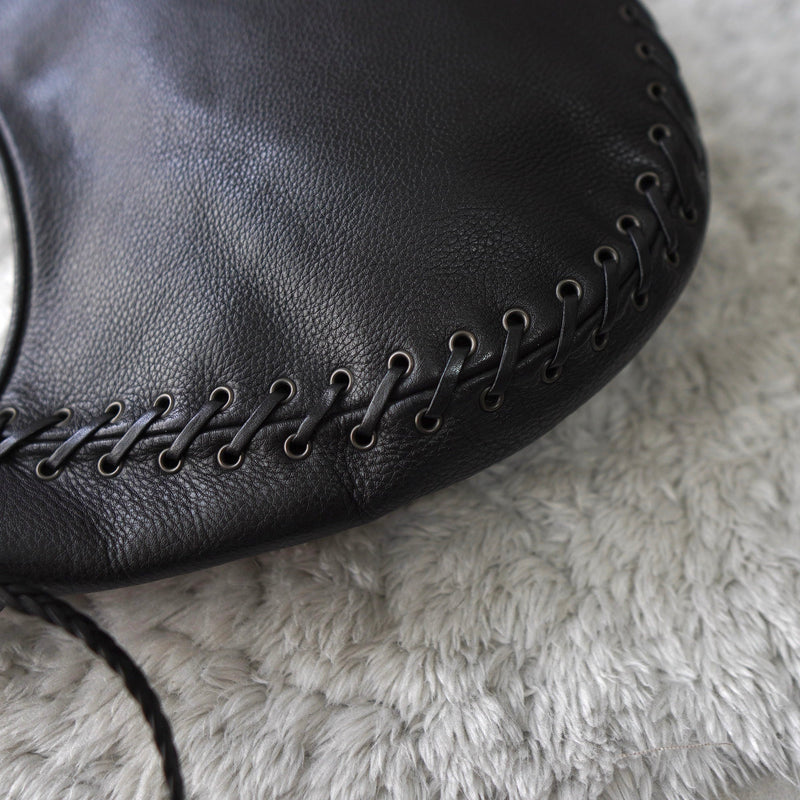 Heart Motif Logo Strap Leather One Shoulder Bag - NEWSED