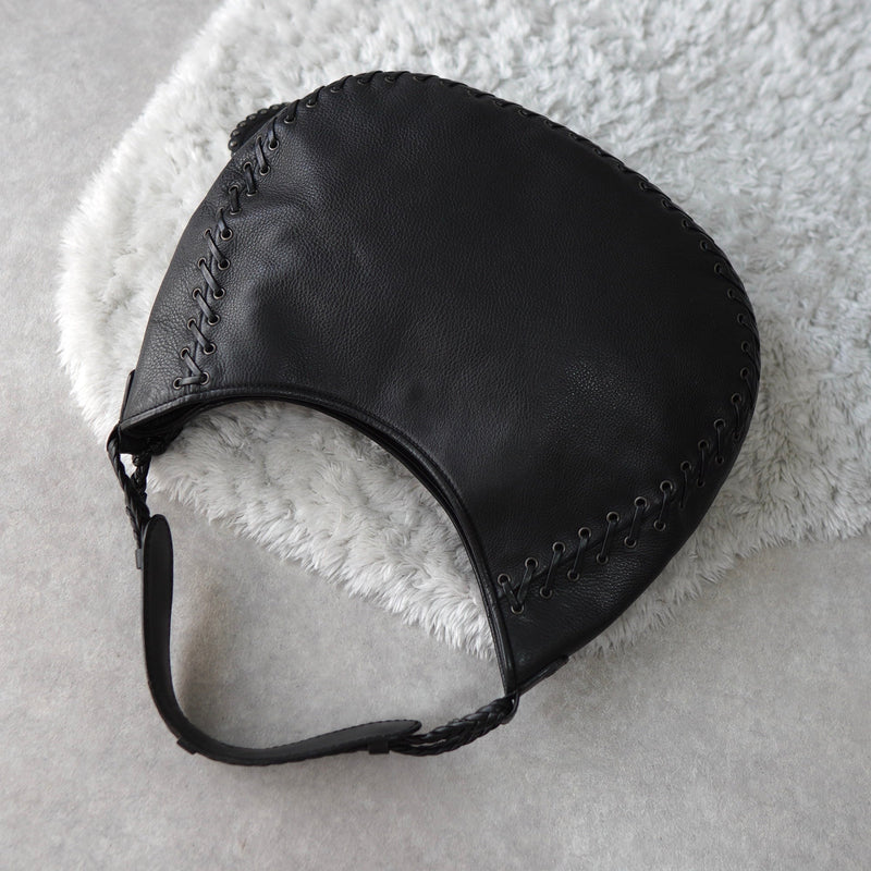 Heart Motif Logo Strap Leather One Shoulder Bag - NEWSED