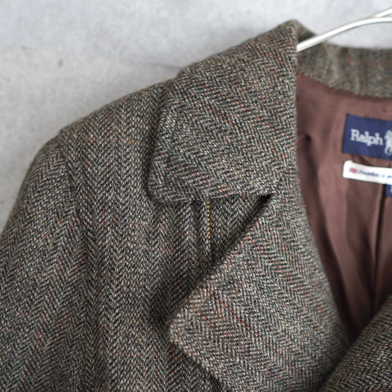 Herringbone Wool Rider's Jacket - NEWSED