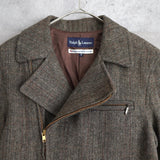 Herringbone Wool Rider's Jacket - NEWSED