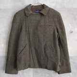 Herringbone Wool Rider's Jacket - NEWSED