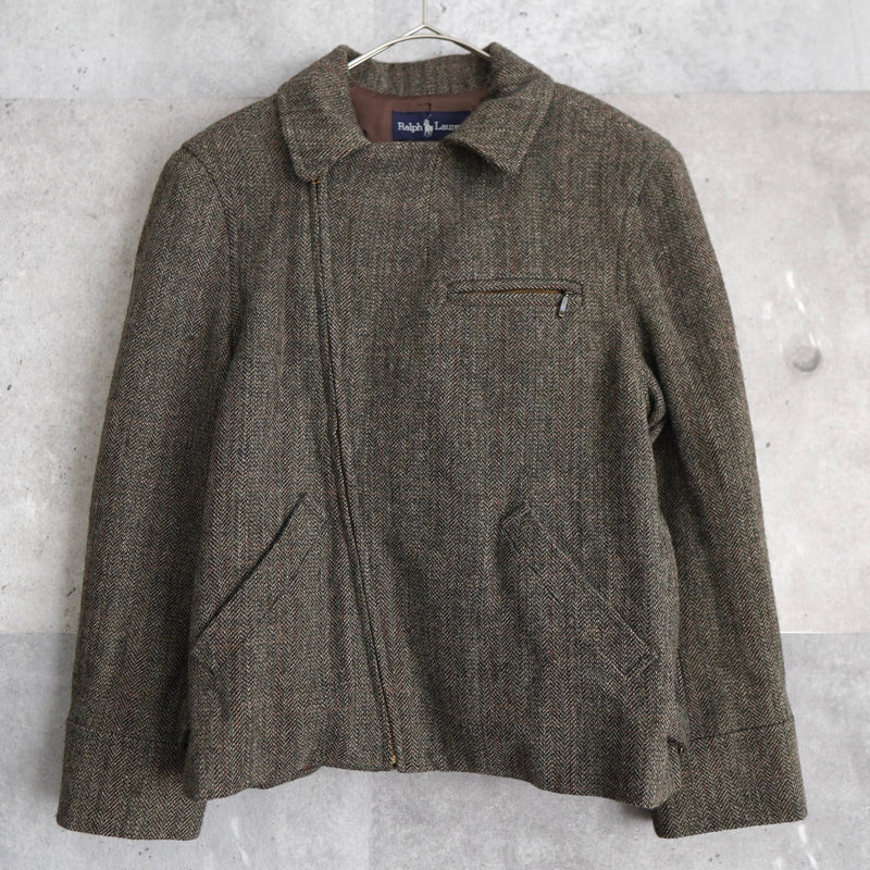 Herringbone Wool Rider's Jacket - NEWSED