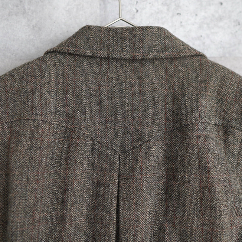 Herringbone Wool Rider's Jacket - NEWSED