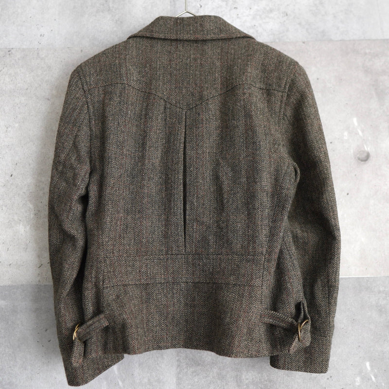 Herringbone Wool Rider's Jacket - NEWSED