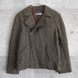 Herringbone Wool Rider's Jacket - NEWSED