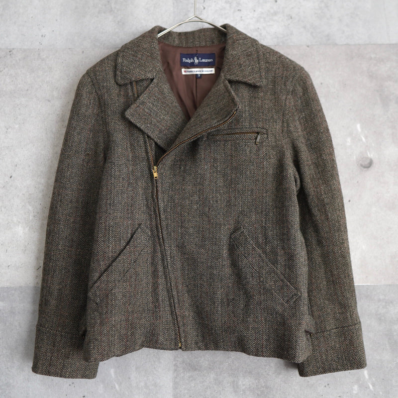 Herringbone Wool Rider's Jacket - NEWSED