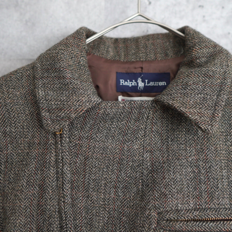 Herringbone Wool Rider's Jacket - NEWSED