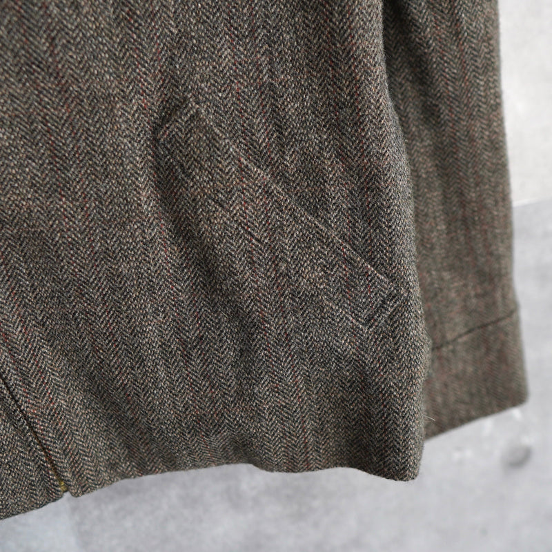 Herringbone Wool Rider's Jacket - NEWSED