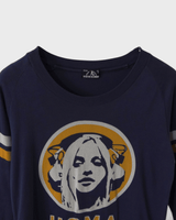 ヒステリックグラマー HGMA ガールプリント 七部丈 Tシャツ ネイビー FREE レディース - NEWSED
