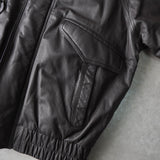 High Neck Leather Blouson - NEWSED