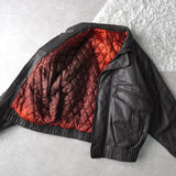 High Neck Leather Blouson - NEWSED