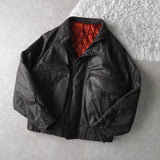 High Neck Leather Blouson - NEWSED