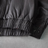 High Neck Leather Blouson - NEWSED