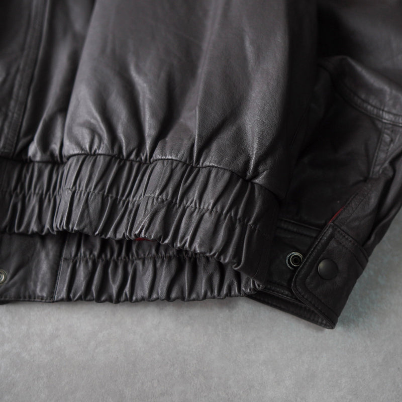 High Neck Leather Blouson - NEWSED