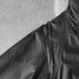High Neck Leather Blouson - NEWSED