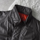 High Neck Leather Blouson - NEWSED