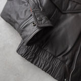 High Neck Leather Blouson - NEWSED