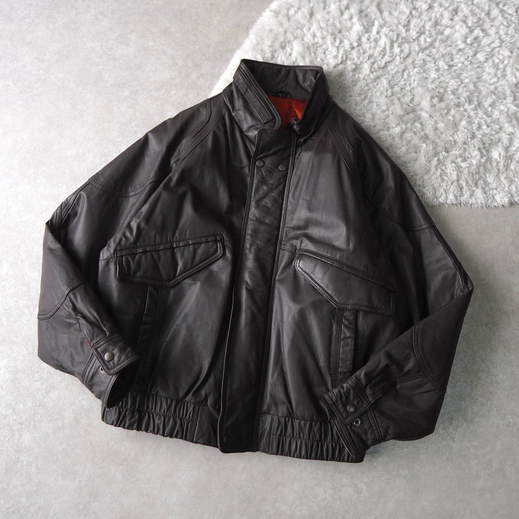 High Neck Leather Blouson
