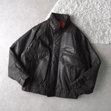 High Neck Leather Blouson - NEWSED