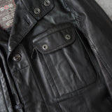 High - neck Leather Jacket - NEWSED