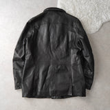 High - neck Leather Jacket - NEWSED