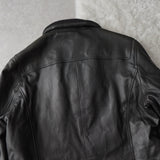 High - neck Leather Jacket - NEWSED