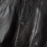 High - neck Leather Jacket - NEWSED