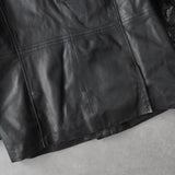 High - neck Leather Jacket - NEWSED