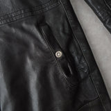 High - neck Leather Jacket - NEWSED