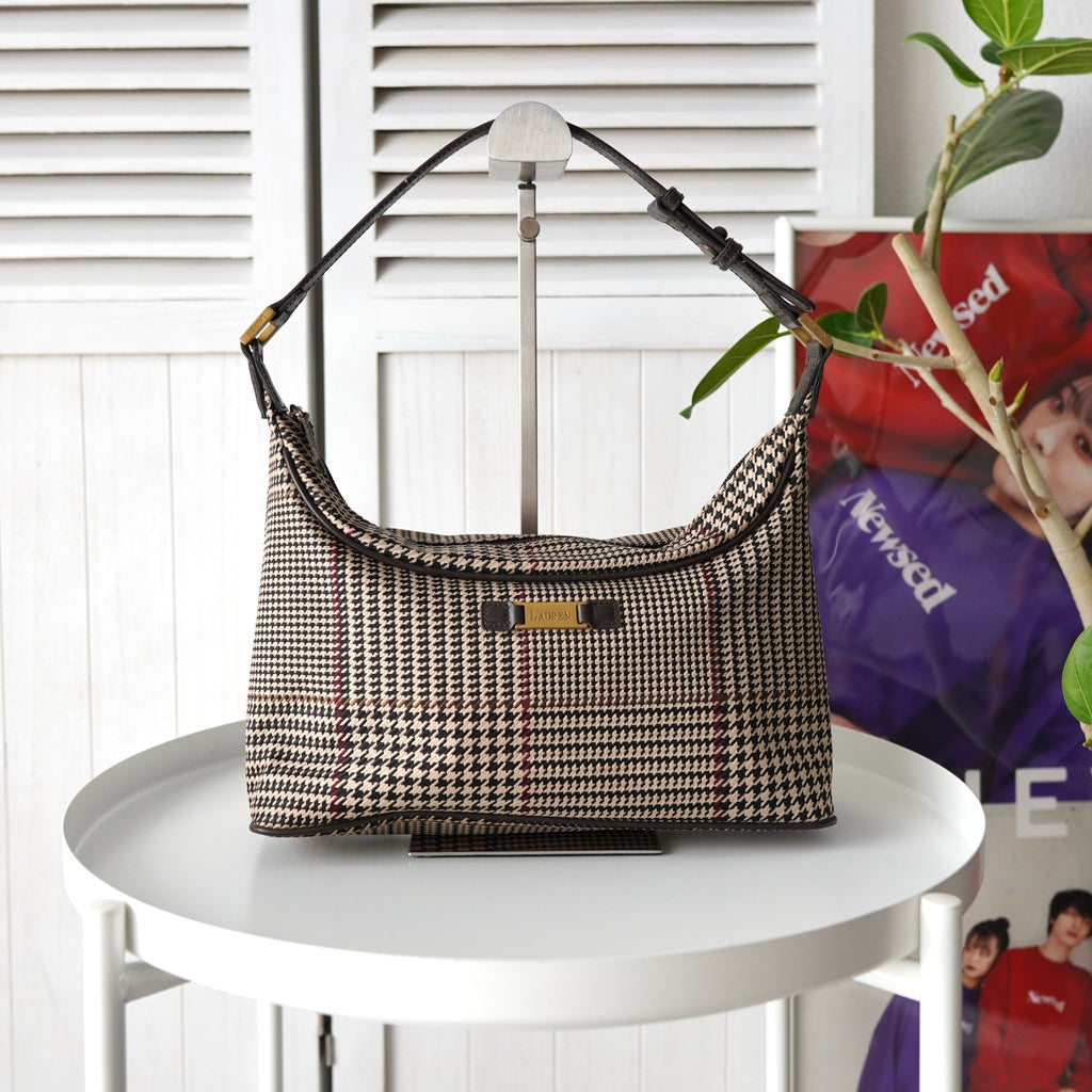 Houndstooth One Shoulder Bag