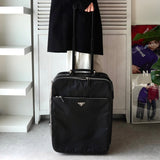 プラダ テスート ポコノ ナイロン / サフィアーノレザー トライアングルロゴ / キャリーバッグ ブラック