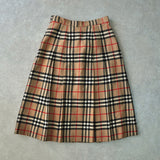 バーバリー ノバチェック ウール プリーツスカート ベージュ
