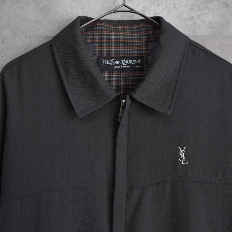 イヴサンローラン YSLロゴ ブルゾン グレー